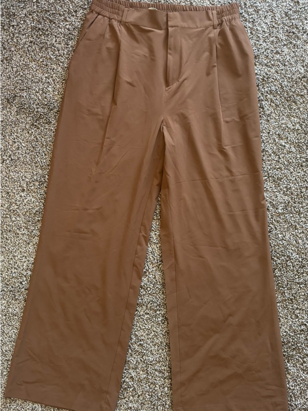 ALO Yoga Women's Wide-Leg Khaki Brown Pants